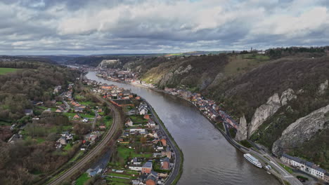 aerial insights reveal dinant's legacy, from its towering citadel to its vibrant