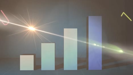 animación de números y letras en el procesamiento de datos financieros.