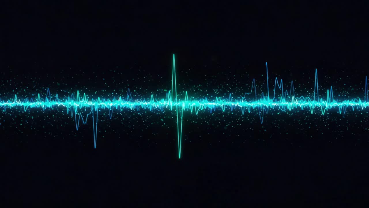 An Abstract Visualization of Audio Waveforms Depicting Sound Frequencies and Amplitudes in a Modern Digital Style