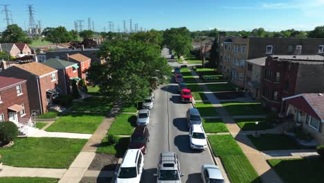 Truck-driving-through-neighborhood-outside-of-Chicago