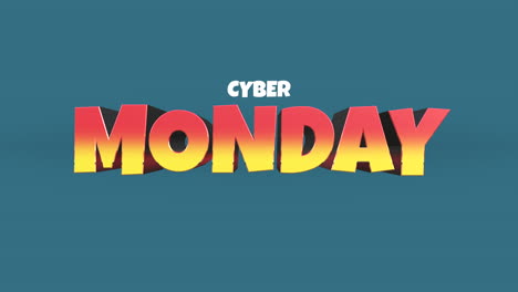 Cartoon-Cyber-Monday-Text-Auf-Klarem-Blauen-Farbverlauf