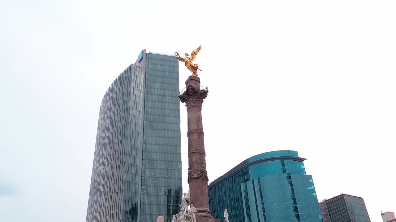 Famous monument of the Angel of Independence on Reforma Avenue in the Mexican capital city. Mexico.