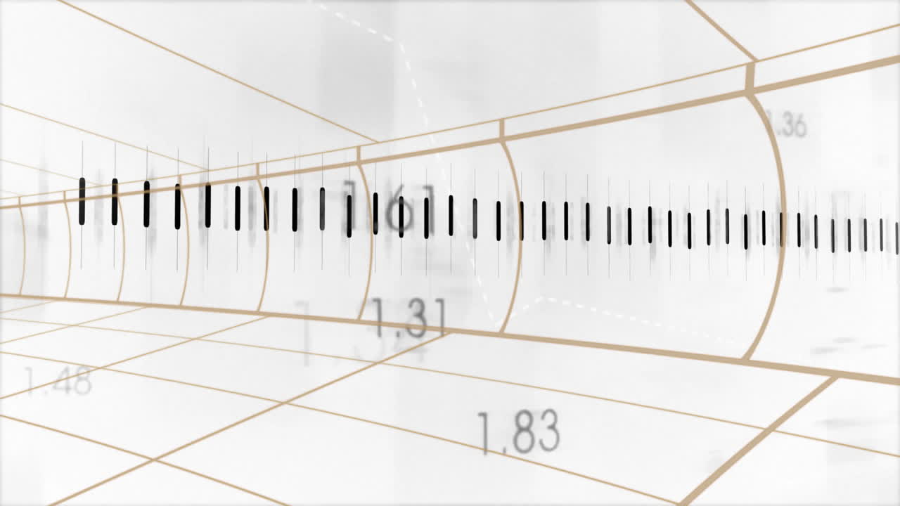 Animation of geometric lines and numbers creating dynamic, futuristic school design