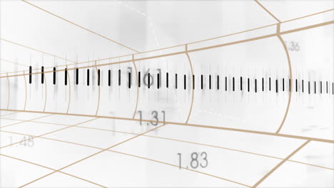 animation of geometric lines and numbers creating dynamic, futuristic school design