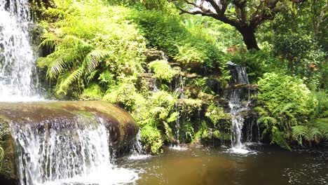 beautiful flowing waterfall feature at namtok wang ta krai nature park in nakhon nayok, thailand