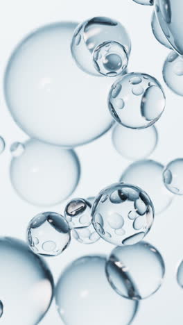 floating transparent blue bubbles background, 3d rendering.