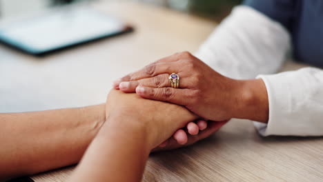 comforting hand gesture