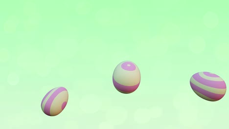 easter eggs falling down. happy easter 3d animation, 4k