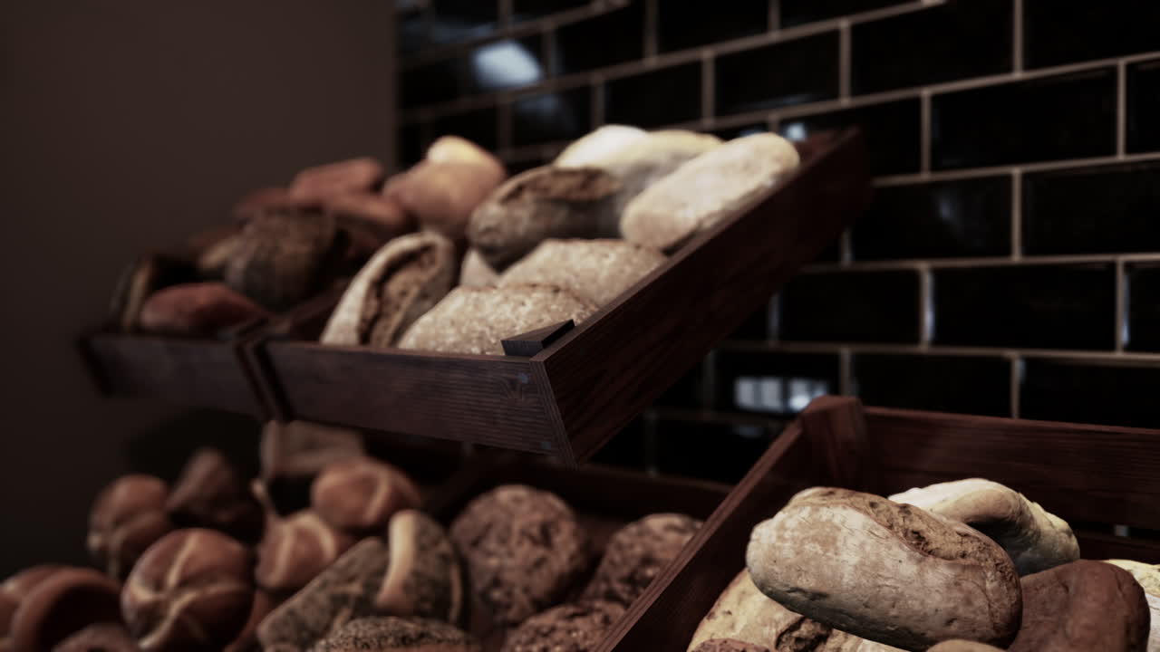Assortment of various bread types in a box