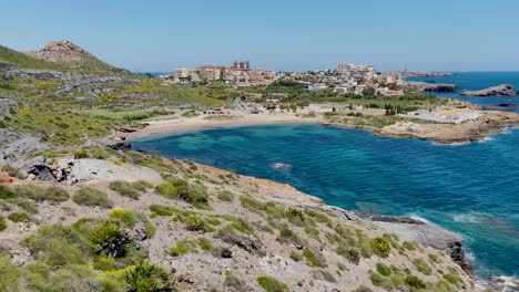 La-Manga-Del-Mar-Menor-In-Murcia-Spanien-Mittelmeer-Strand-Ruhiges-Wasser-Cala-Reona