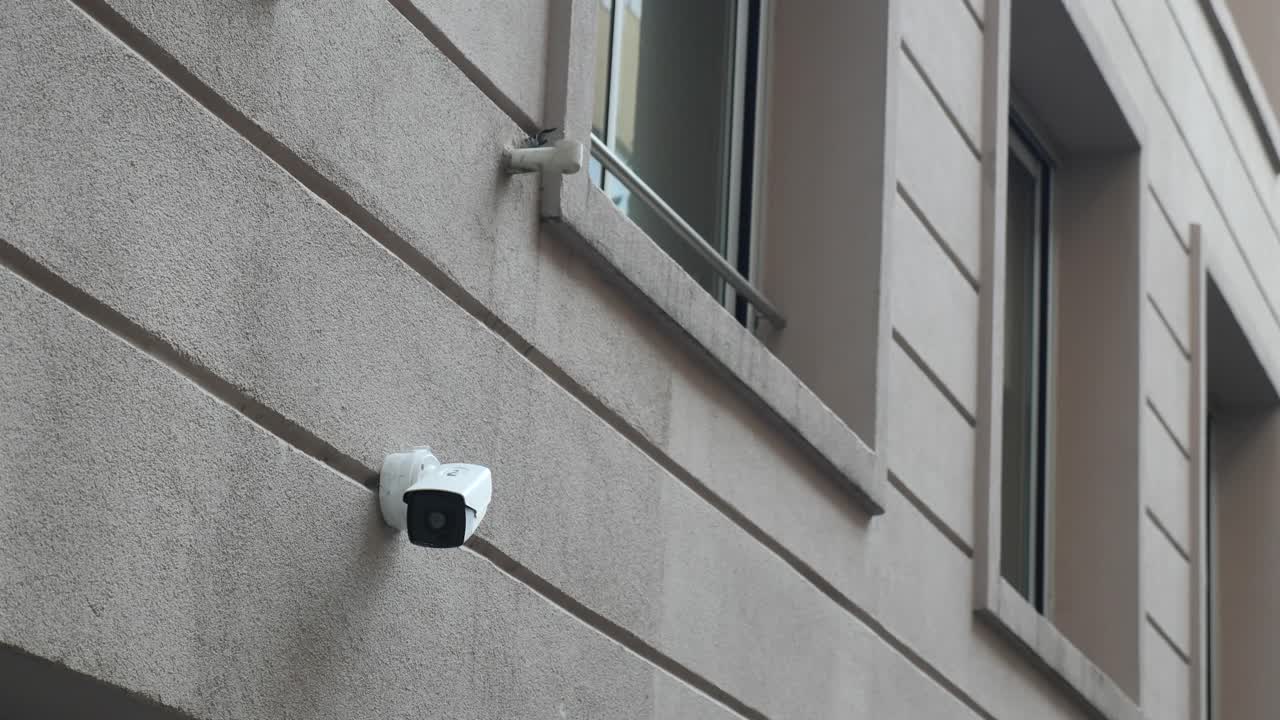Security Camera on Building Exterior