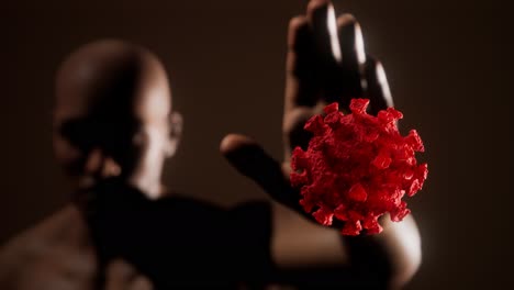 hombre asustado gestando dejar de temer a la infección por coronavirus covid-19