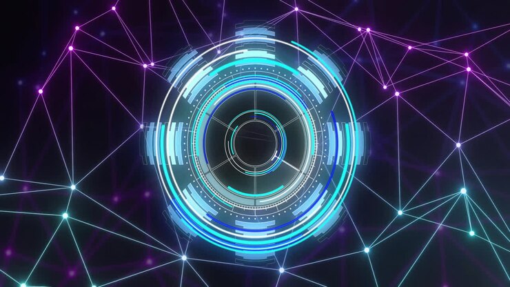 Animation of scope scanning and connections on black background