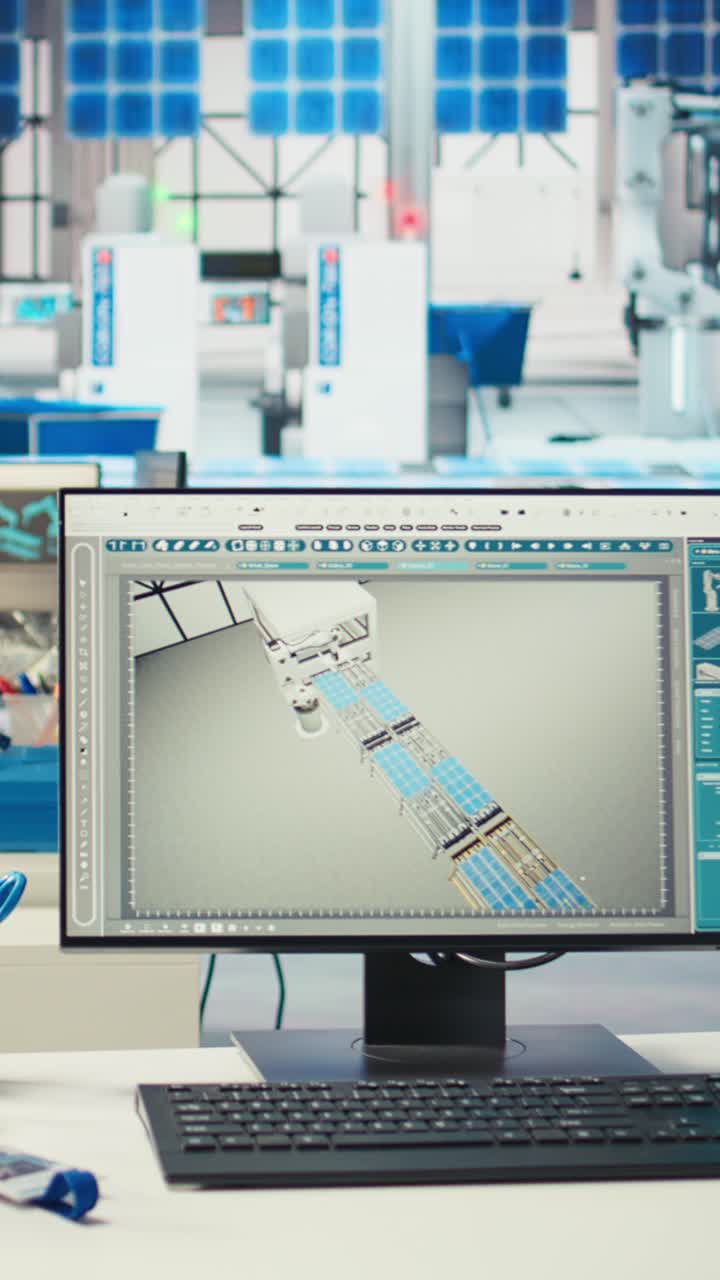 Vertical Video Photovoltaics Factory Engineer Using Green Screen Pc To Adjust System Parameters