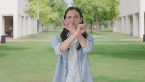 angry indian girl asking to stop