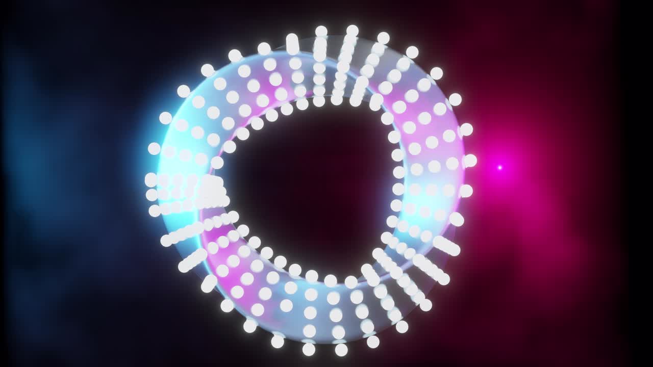 circolo 3d in movimento su sfondo rosa e blu