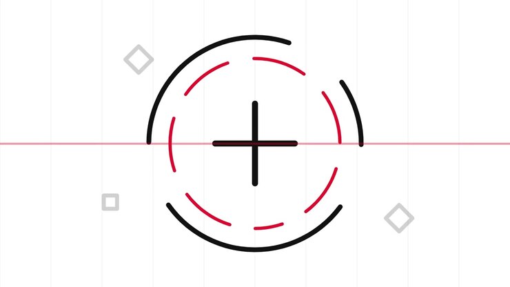 Animated Abstract Geometric Target Graphic with Rotating Rings
