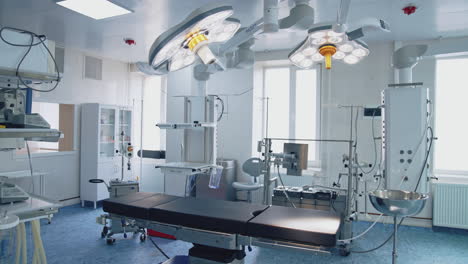 empty operation ward with lights. emergency medical health care surgery ward.