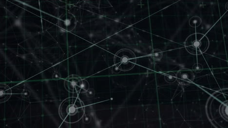 Animation-of-network-of-connections-with-spots-over-black-background