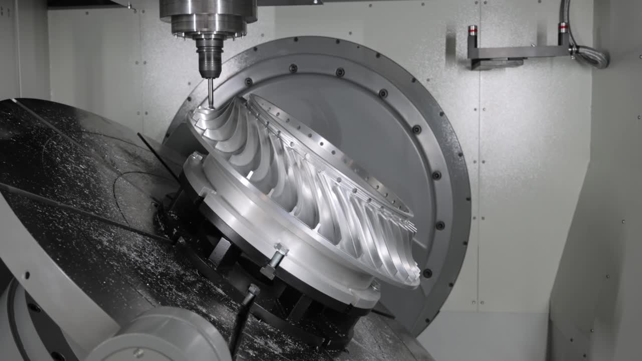 lavorazione dei metalli macchina di fresatura cnc. taglio del metallo tecnologia di lavorazione moderna.