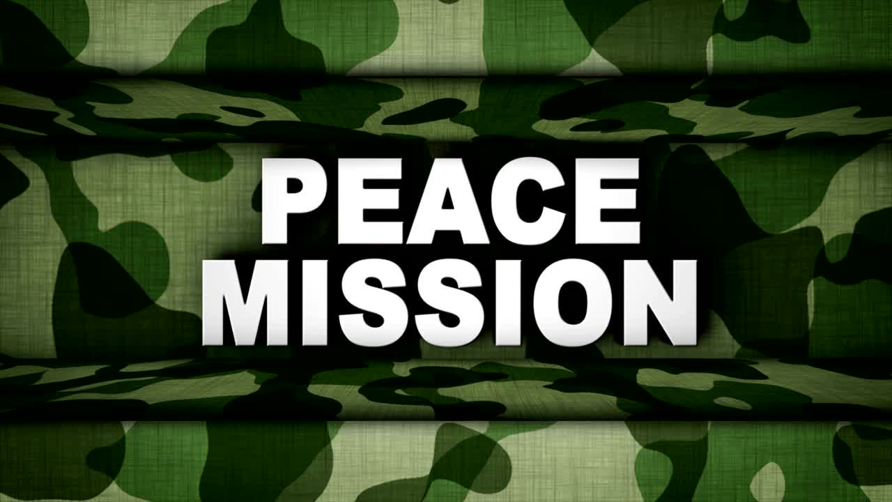 animación de texto de la misión de paz