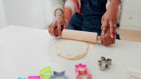 Cooking,-baker-and-hands-of-mother