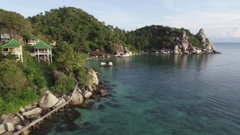 aerial view of a tropical island resort