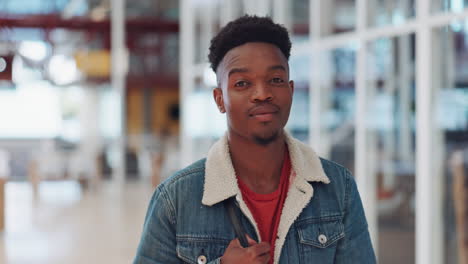 Black-man,-face-and-smile-portrait-in-building