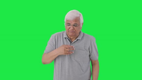 Sick-Indian-old-man-suffering-from-cold-and-cough-Green-screen