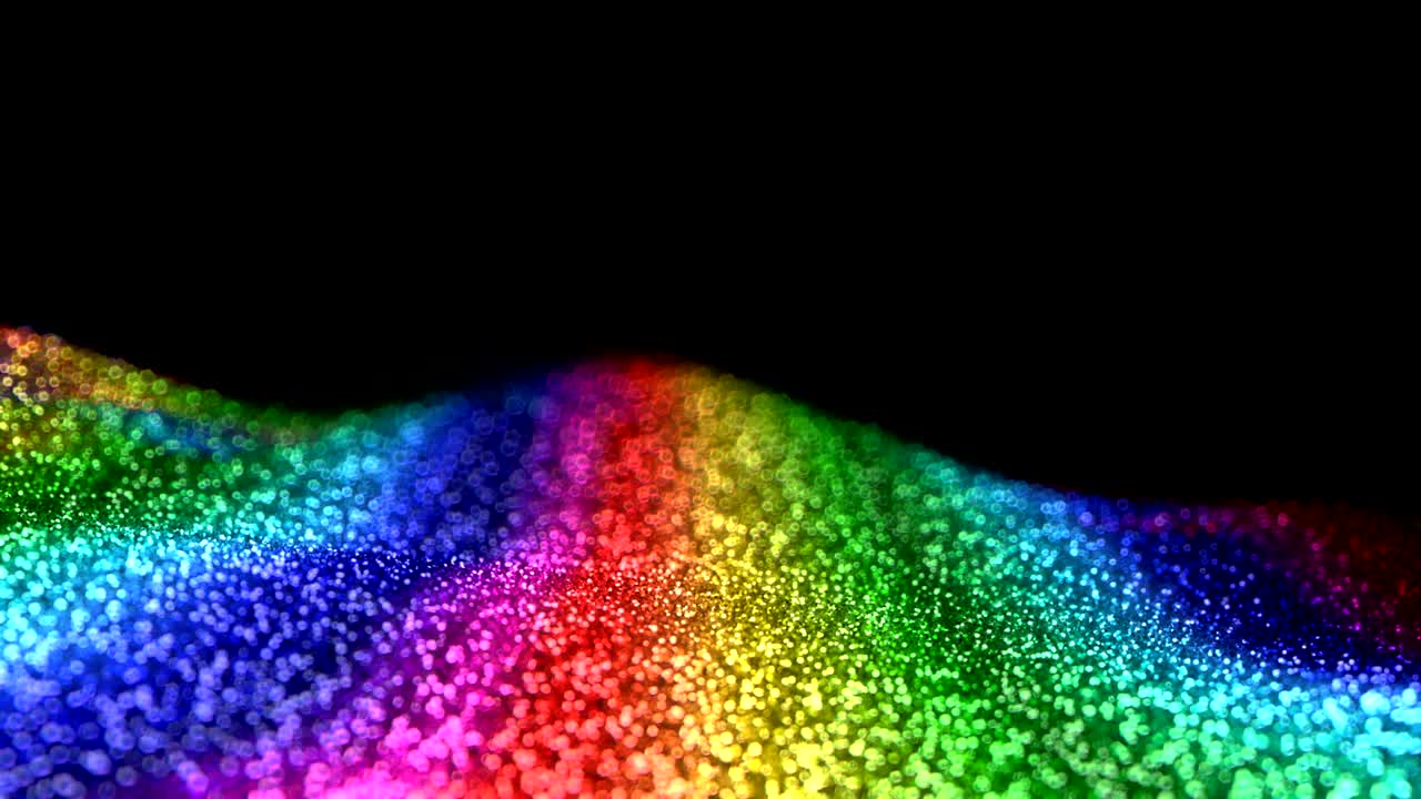 arco iris colorido brillante movimiento brillo fondo abstracto sin costura vj bucle partículas alfa mate