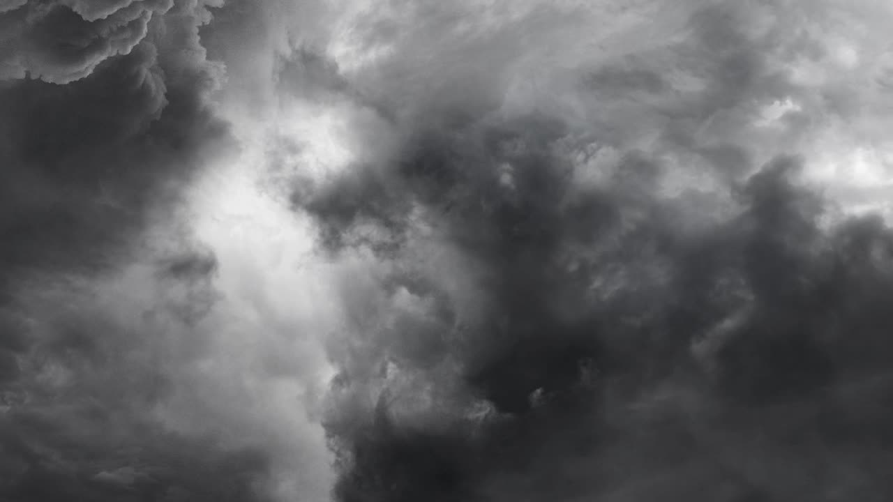 lightning flashed within the moving dark clouds