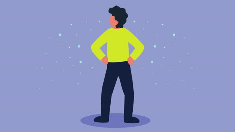 young man male back character animation
