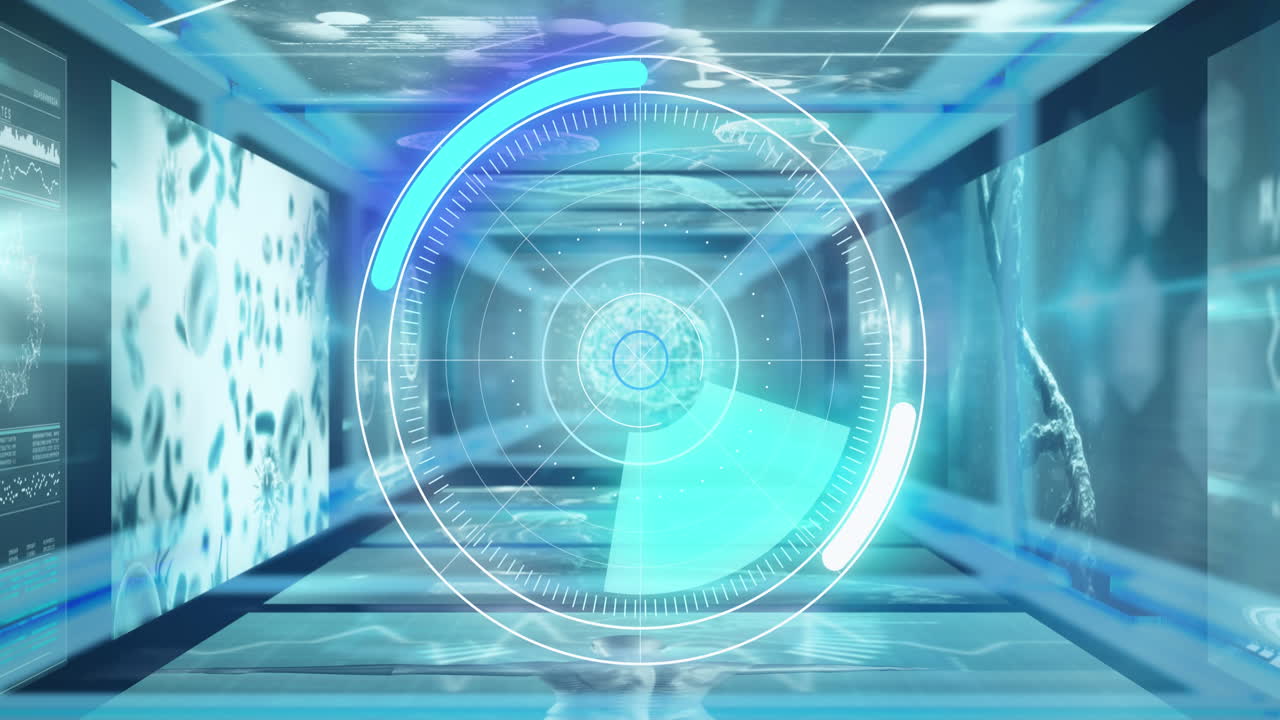 디지털 화면에서 스 ⁇  스캐닝과 데이터 처리의 애니메이션