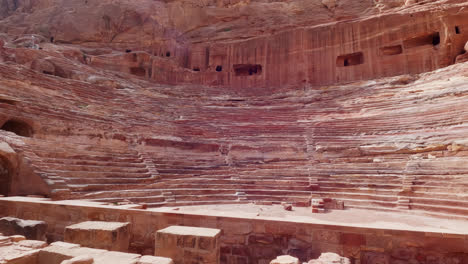 panning shot of an empty petra theater the unesco world heritage site