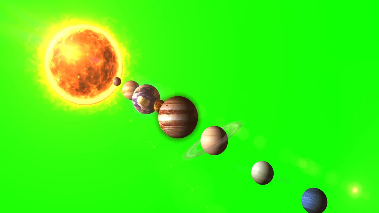 sistema solar con sol y planetas