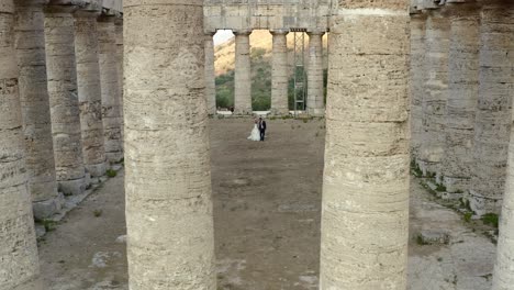 wedding ceremony at an ancient temple in italy