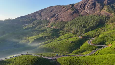 Early morning fog at dawn, Munnar