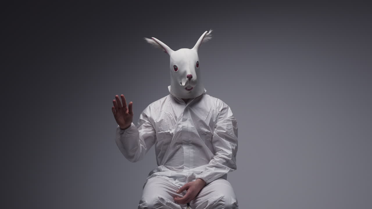 Person Wearing a Rabbit Mask