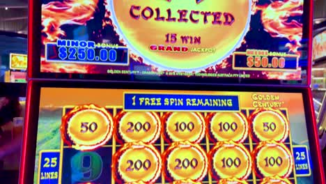 slot machine game with collected winnings