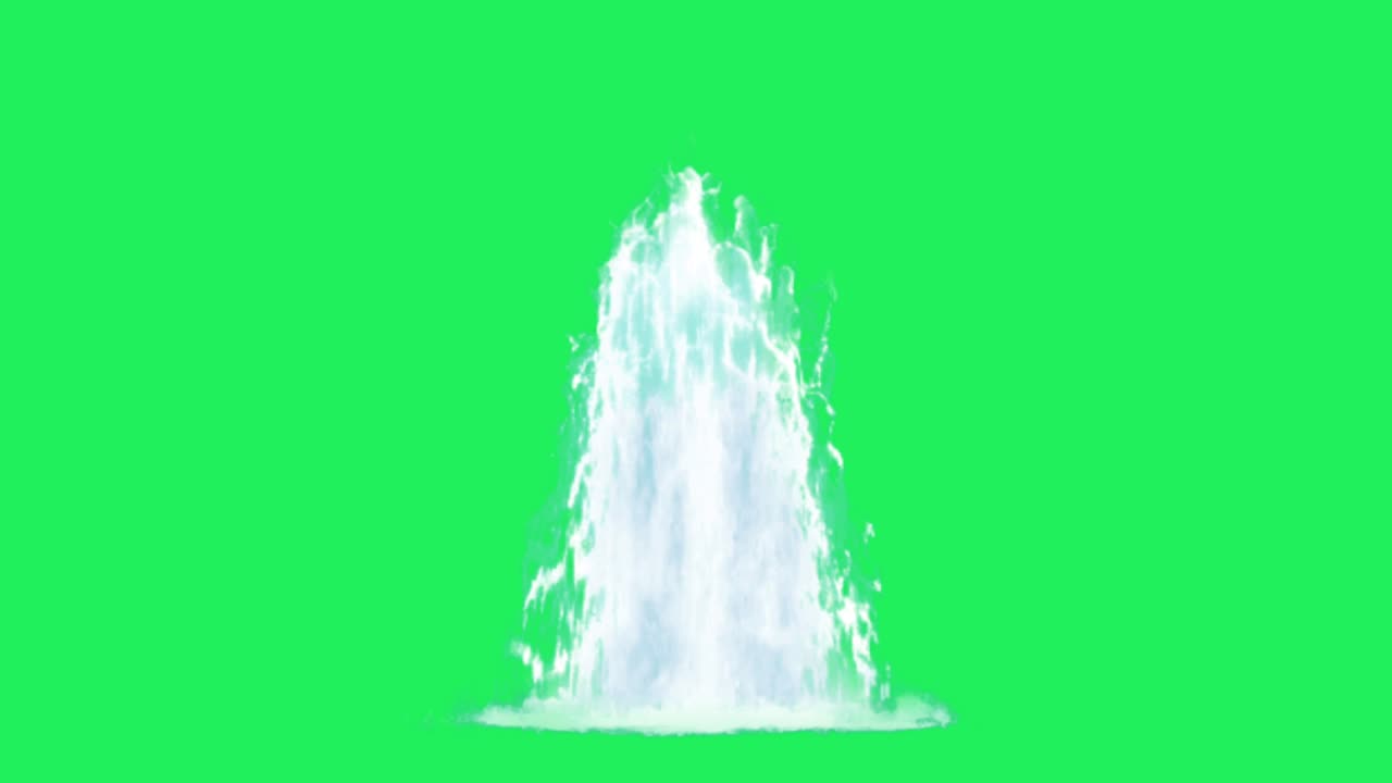 Realistic white water of mini fountains with green screen background.