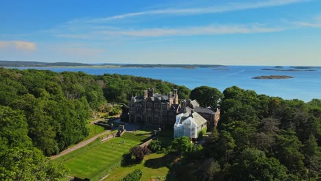 the famous tjoloholm castle at the kungsbacka fjord on the kattegat coast in halland, sweden