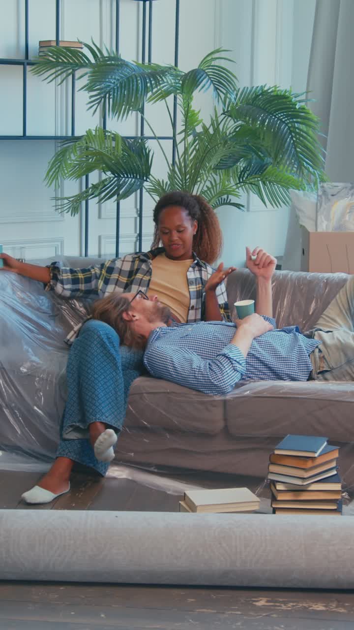 Moving into a new apartment and enjoying cozy moments together