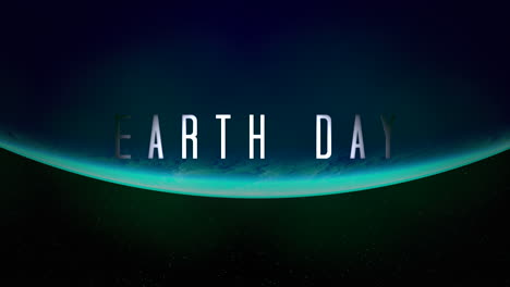 earth day with big planet and blue flash in dark galaxy