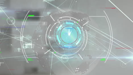 animación del reloj y el procesamiento de datos en pantalla.