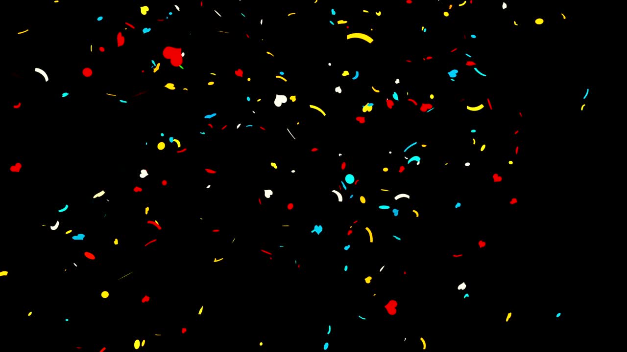 Confetti colorati su sfondo nero