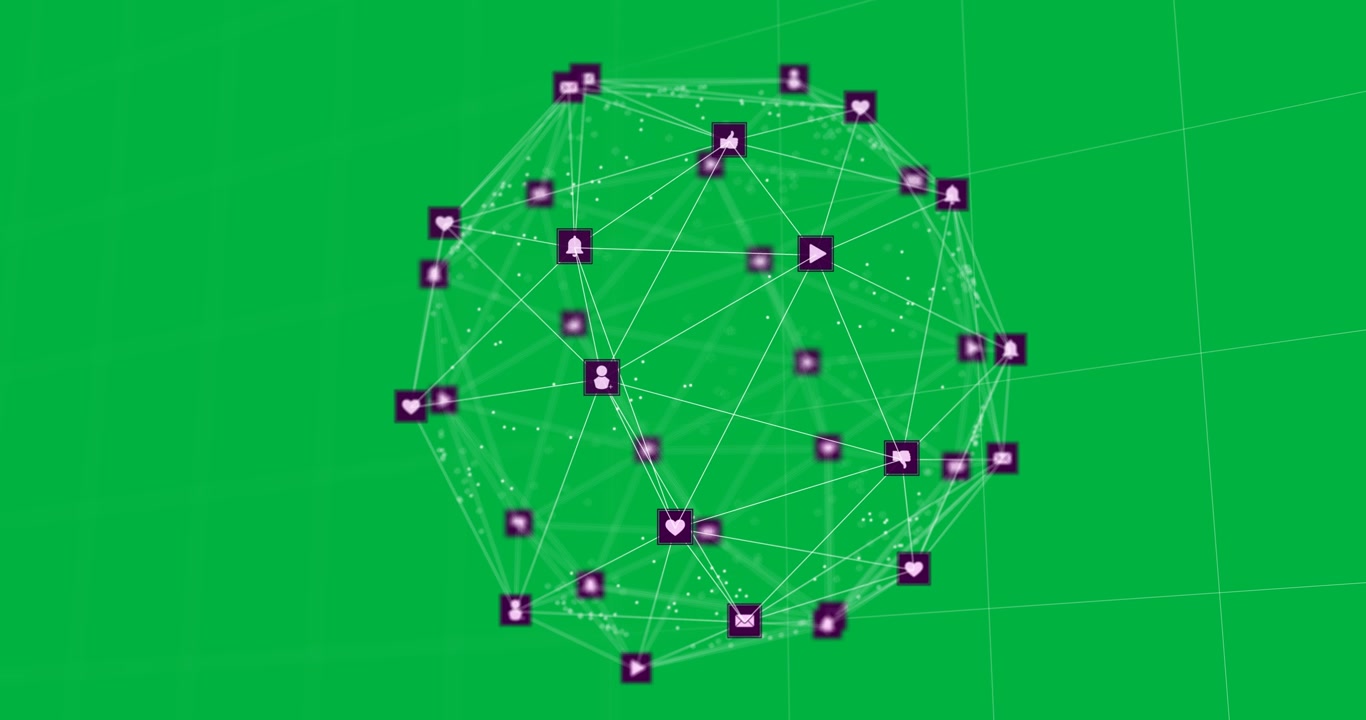 Animazione di un globo digitale che mostra una rete di connessioni su uno sfondo nero.