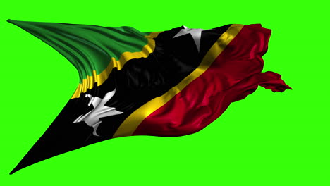 flag of saint kitts and nevis on green screen