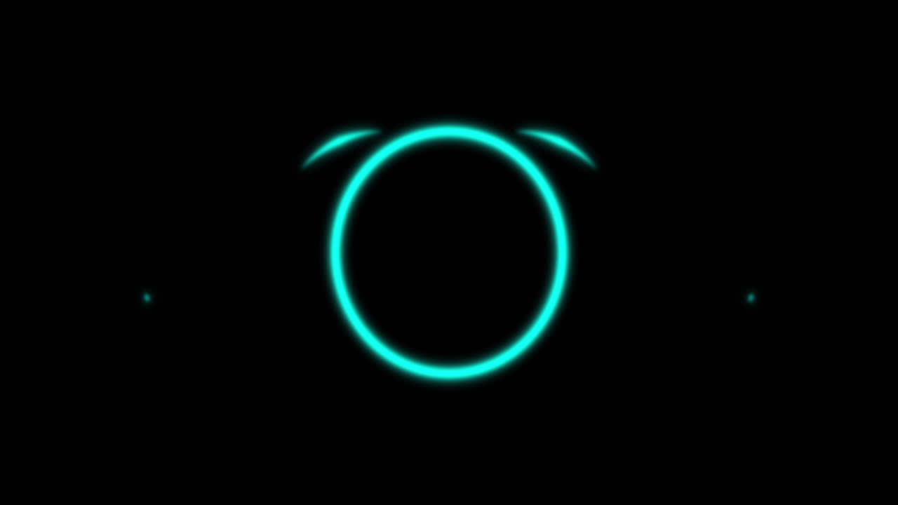 Animation of glowing green circle over black background
