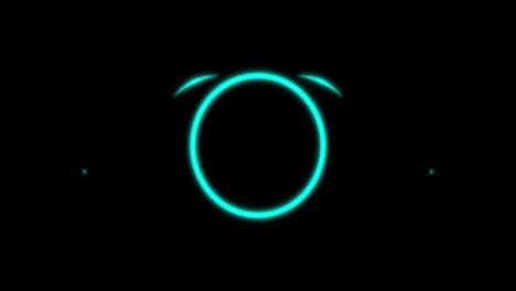 Animation-of-glowing-green-circle-over-black-background