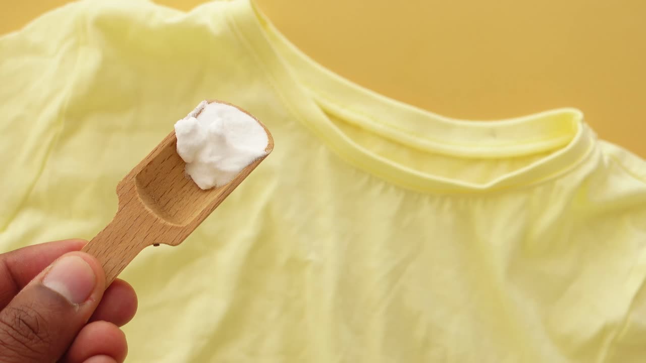 Baking Soda Stain Removal on Yellow Shirt